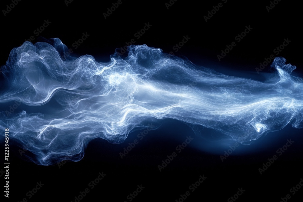 Aufkleber swirling blue smoke abstract formation creating a mystical atmosphere in a dark background