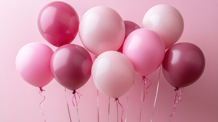 Elegant Pink and Rose Balloons Festive Celebration