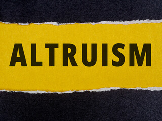ALTRUISM text title on torn paper background