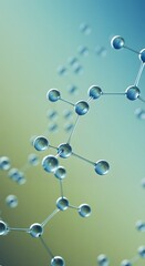 Science and innovation concept with 3D molecular structures, depicting atoms and bonds in a modern and abstract style for research applications