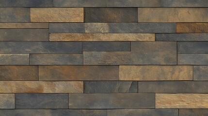 Rustic Brown Stone Wall Texture Seamless Pattern