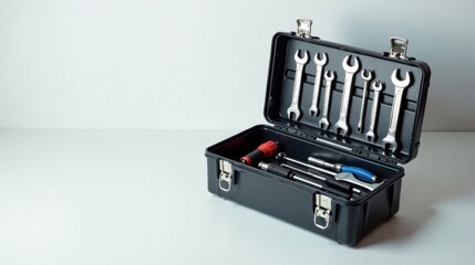 A sturdy portable carrying case filled with various hand tools for home or professional repairs