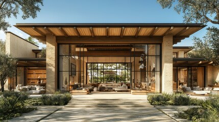 Luxury Modern Villa Architectural Design: Expansive Glass Walls and Outdoor Living Spaces
