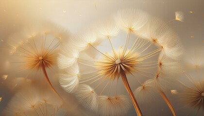 Fototapeta premium close-up of dandelions background graphic resource