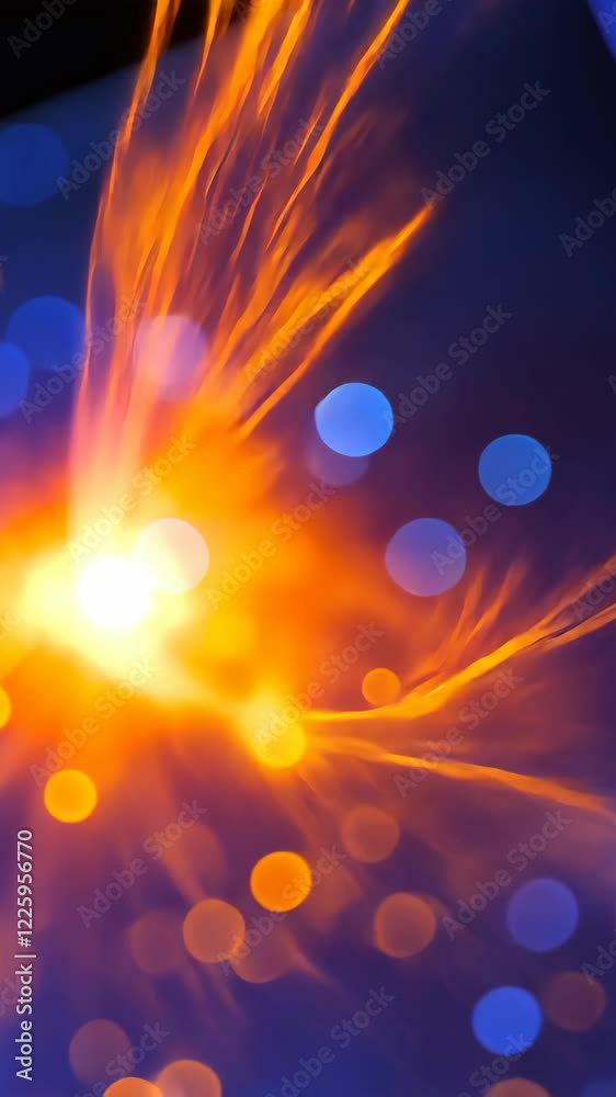 Canvas Prints vibrant burst of colors with glowing orbs and abstract light patterns at night