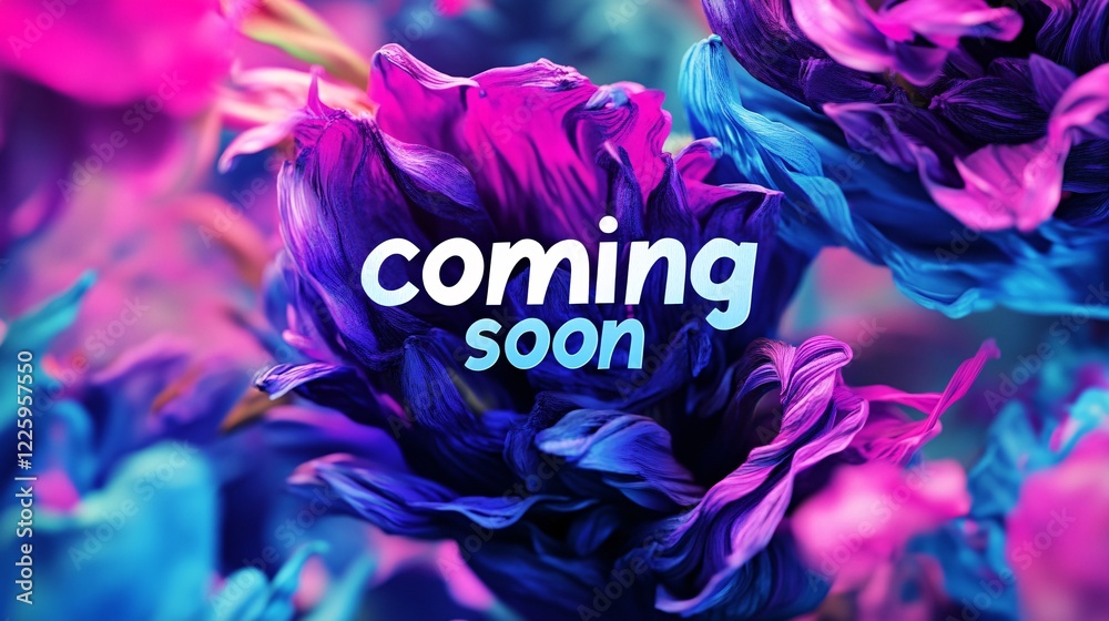 Poster colorful abstract background announcing something coming soon