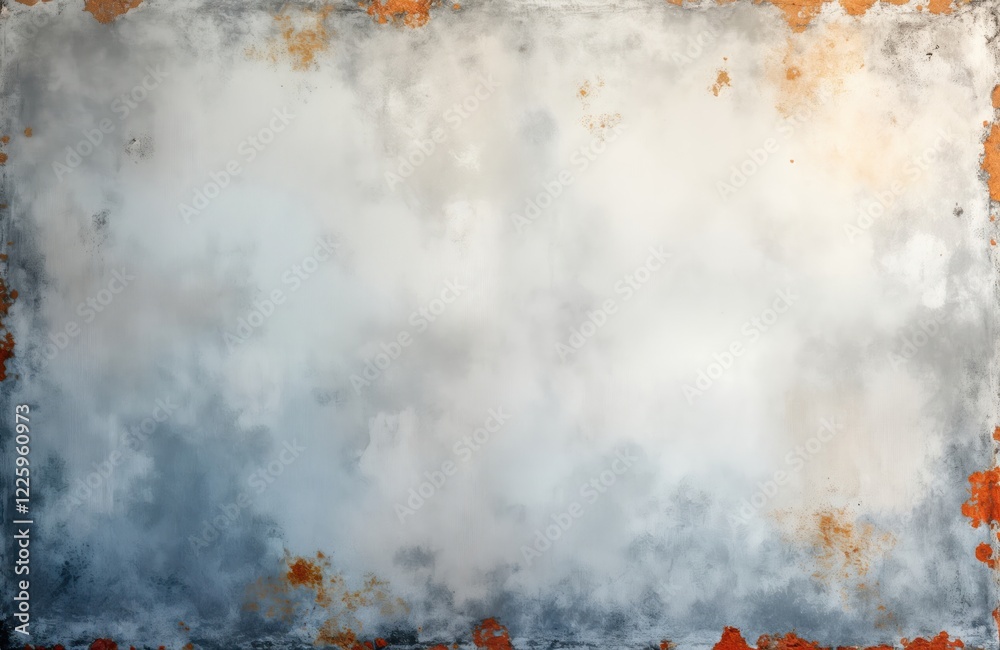Poster Abstract background with muted color tones. Weathered effect suggests aged surface. Blend of white grey, rust hues creates subtle texture. Suitable for design projects as backdrop. Minimalist style.