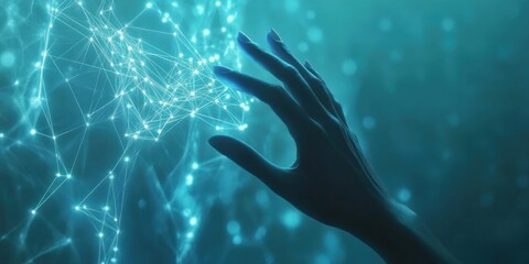 A Hand Reaching Into the Digital Realm: Exploring the Interconnectedness of Data and the Human Touch