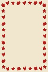 Blank poster with beige background and cute frame. 