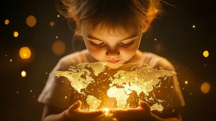 Naklejka premium High speed communications with world wide web from anywhere in world via phone mobile internet. Hologram earth consists light dots. Abstract virtual hud elements over screen modern glass smartphone.