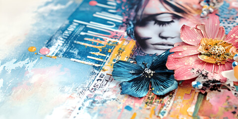 Fototapeta premium Labor Day-Themed Scrapbook Layout