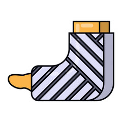 leg injuries or bandaged leg illustration