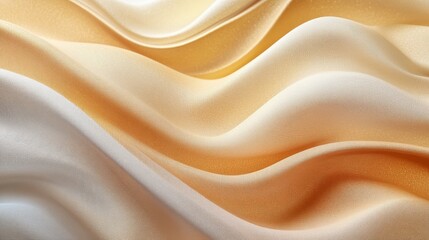 Obraz premium Elegant Draped Fabric in Soft Beige and Gold Hues