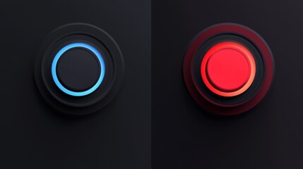 On and Off toggle switch buttons. Day and night mode switch button. Dark mode, light mode. Material design switch buttons set. Vector illustration.