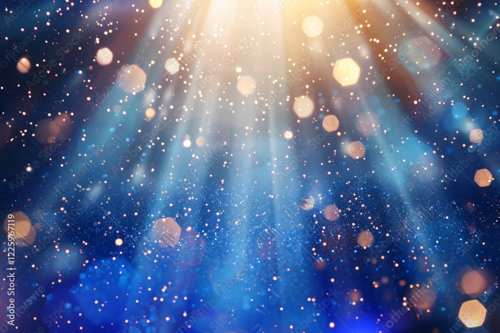 Aufkleber Blue abstract background with light beams creating a bokeh effect