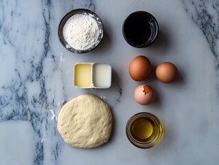 Flatlay Dough Ingredients Baking Recipe Preparation