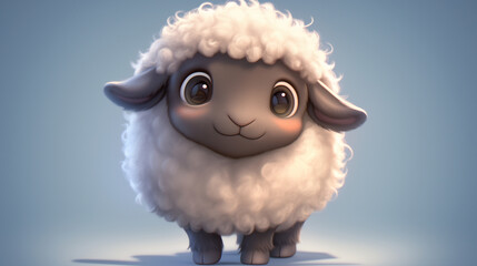 3D Sheep on light grey background