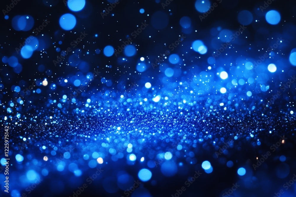 Aufkleber shimmering blue particles create an enchanting and vibrant atmosphere in a dark space filled with en