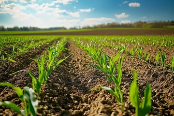 Thriving Corn Plants Displaying Fresh Green Foliage