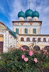 Russia. Town of Tutayev. Resurrection Cathedral. Monastery Roses