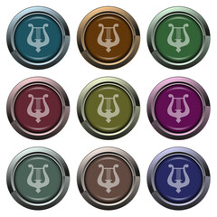 Signs and symbols in round stickers