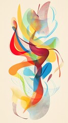 Fototapeta premium Abstract Composition with Flowing Lines in Vibrant Colors
