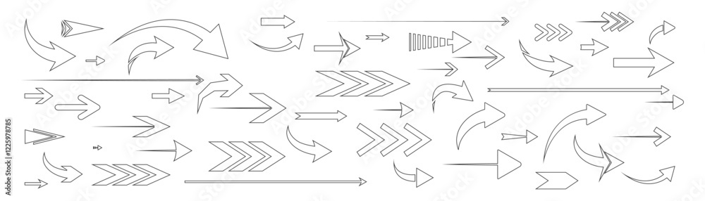 Wall mural arrow icon set. colored arrow symbols. arrow of different types. arrow isolated vector graphic eleme