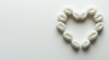 Obraz premium Respect Your Cat Day A heart shape made from white objects.