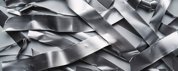 Abstract background created by intertwining crumpled metallic strips