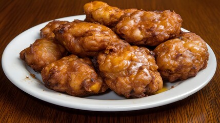 Delicious Golden Brown Fried Corn Fritters on Plate