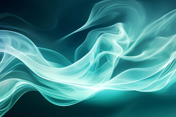 Fototapeta premium Ethereal blue and white flowing waves create a serene and tranquil atmosphere, ideal for backgrounds