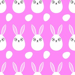 Easter eggs seamless rabbits pattern for wrapping paper and fabrics and linens and kids clothes print and spring party accessories