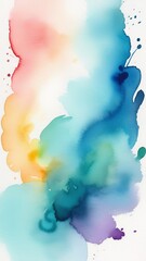 A colorful painting with splatters of paint