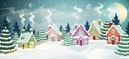 Winter village. Christmas holidays