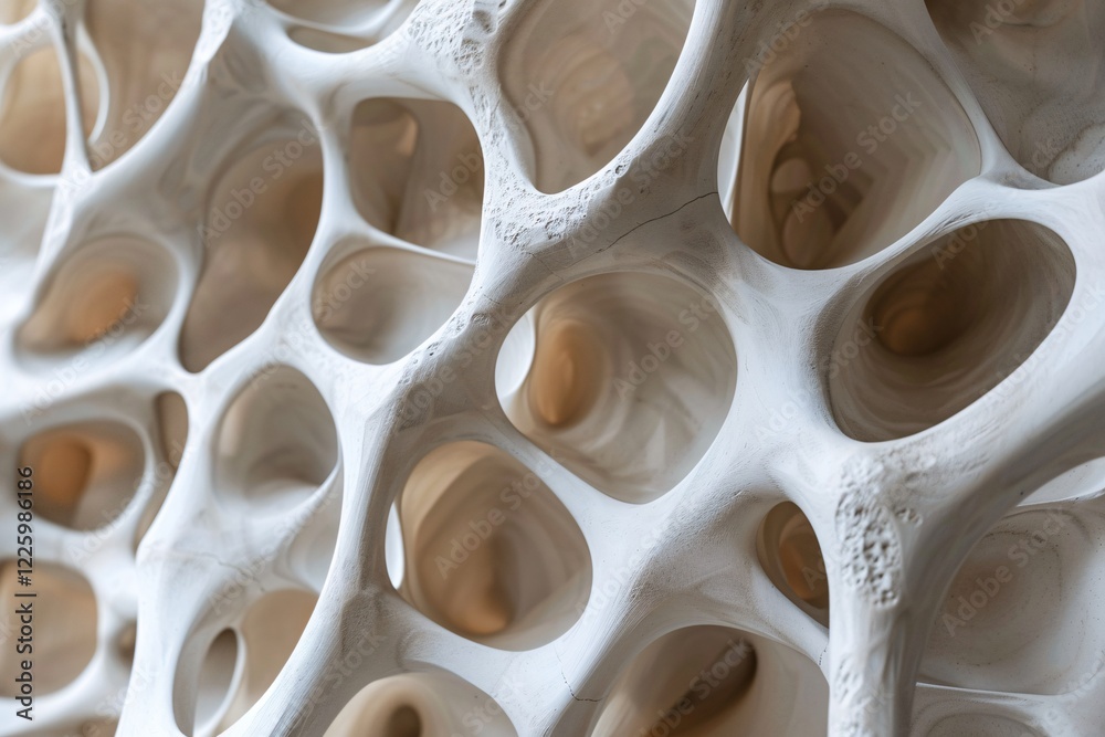 Aufkleber three dimensional organic structure with holes making an abstract background