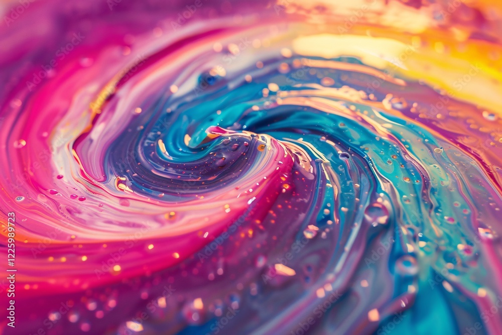 Aufkleber abstract colorful background of swirling paint with gold sparkles