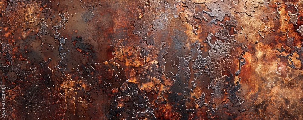 Aufkleber grunge and industrial background created by abstract rusty metal texture with corrosion and oxidatio