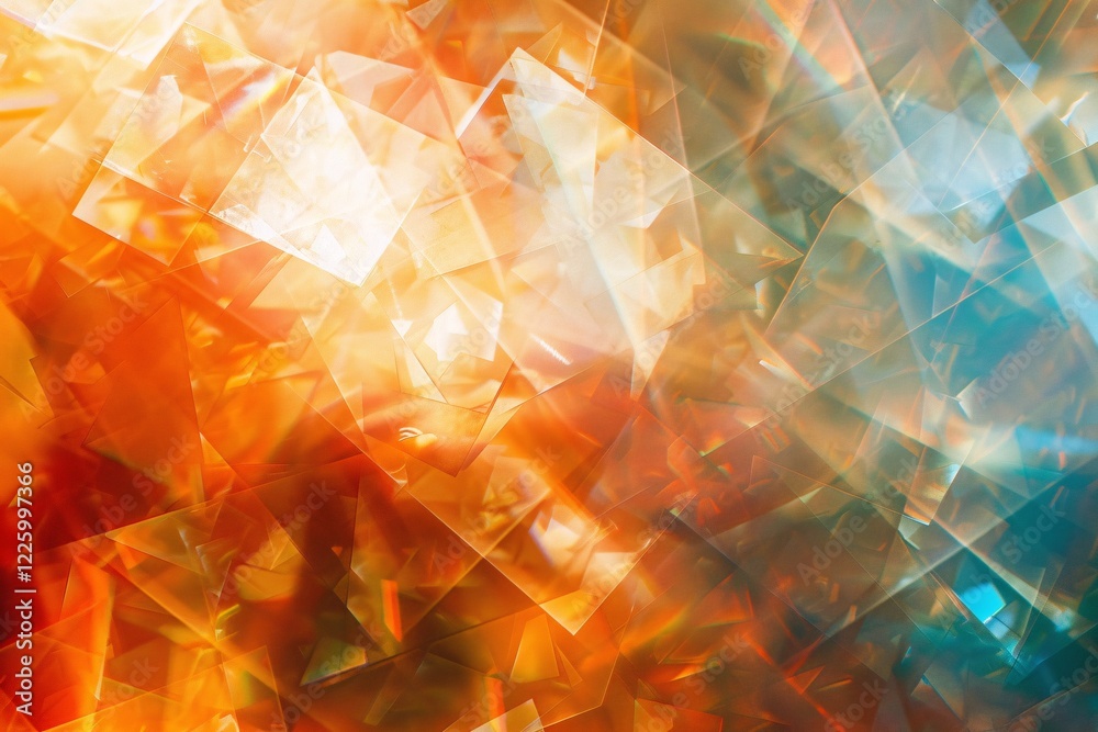 Poster Vibrant pattern of transparent geometric shapes on an abstract background, perfect for creative design projects