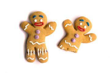 gingerbread men on white background