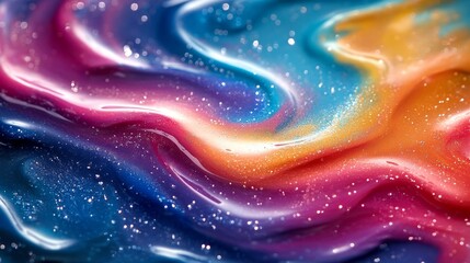 A mesmerizing close-up exploration of natural paint mixing process showcasing vibrant colors and textures in macro photography