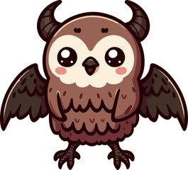 Fototapeta premium cute cartoon vector owl isolated on the white background 