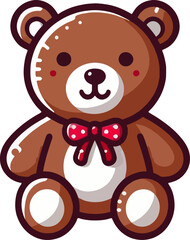 Obraz premium cute cartoon vector teddy bear toy isolated on the white background 