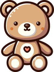 Obraz premium cute cartoon vector teddy bear toy isolated on the white background 