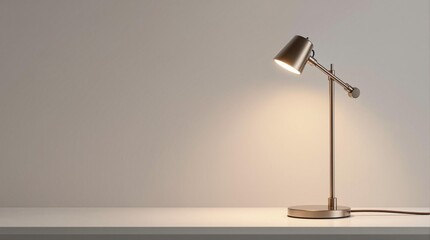 A simple and elegant desk lamp on a white desk