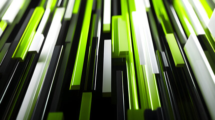 Vivid Digital Data Visualization: Dynamic Green and White Bar Graphs for Enhanced Analytical Insight