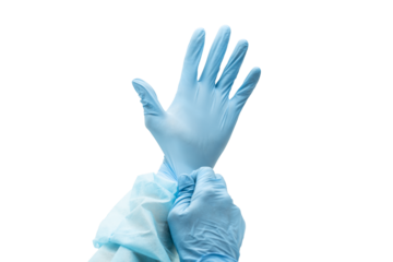 Hands, Putting on Latex Gloves