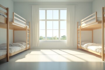 Fototapeta premium Staff dormitory interior. Generative AI