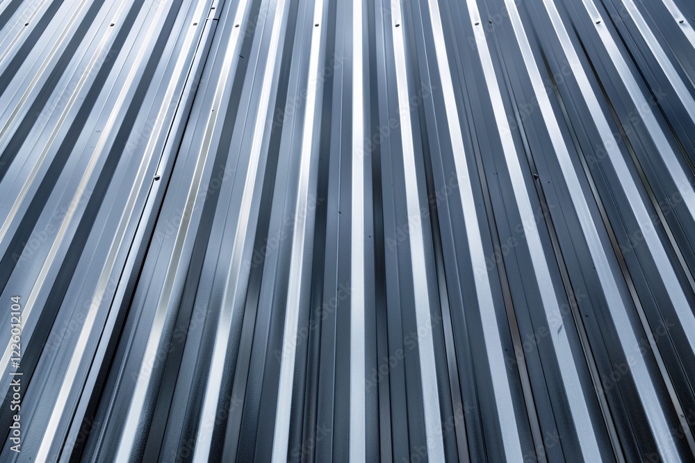 Aufkleber repeated pattern of light and shadow on a corrugated metal roof