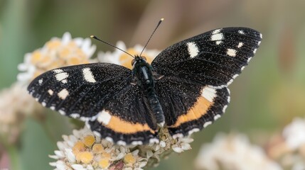 Obraz premium Butterfly on flower, nature scene, garden, pollination
