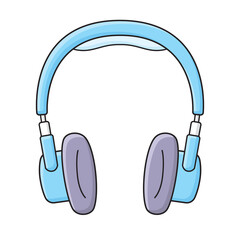 Blue headphones isolated vector illustration